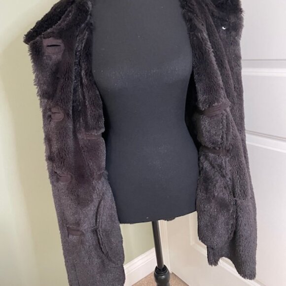 Jones New York faux suede and fur hooded jacket size Medium - Picture 2 of 15